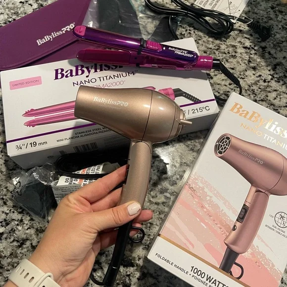 ❌BaBylissPRO Nano Titanium Hair Dryer and Straightener Set Mini LIMITED Edition❌ - Picture 7 of 11